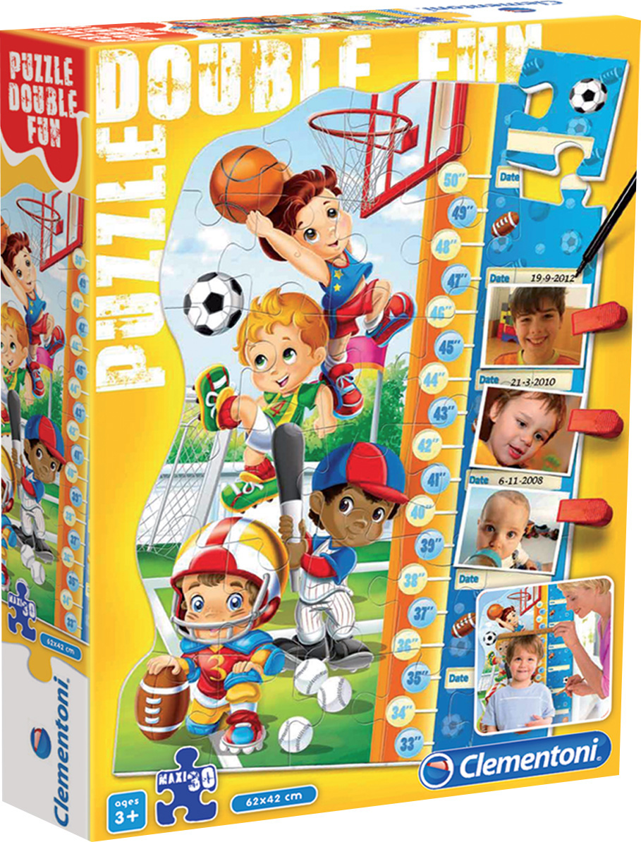 Double Fun - Boys Puzzle Growth Chart Sports Jigsaw Puzzle