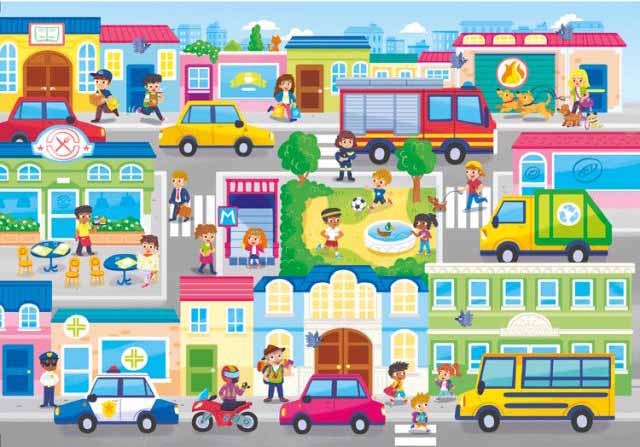 SuperColor Series 104 - In the City  Vehicles Jigsaw Puzzle