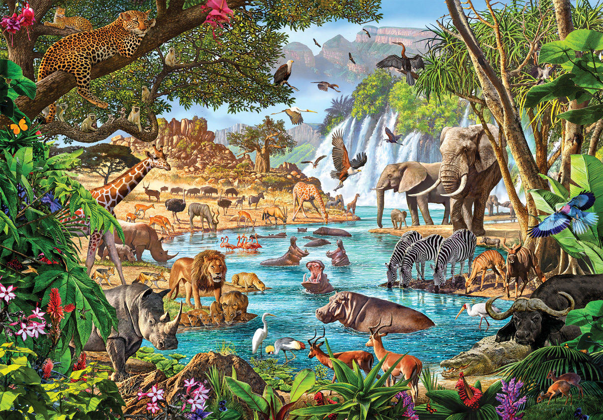 African Waterhole - Scratch and Dent Africa Jigsaw Puzzle