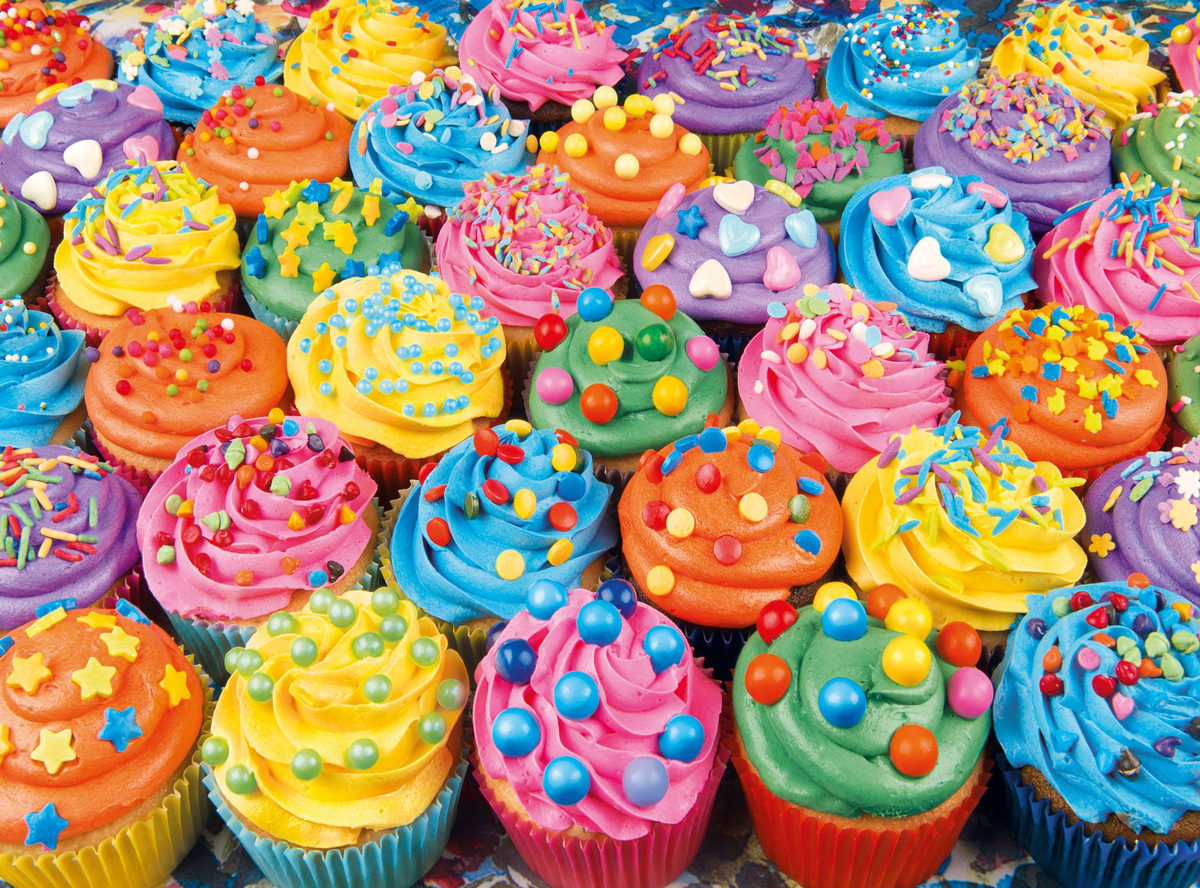 Colorful Cupcakes Dessert & Sweets Jigsaw Puzzle