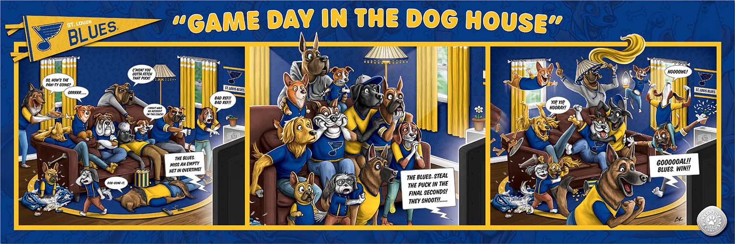 St. Louis Blues Game Day in the Dog House Sports Jigsaw Puzzle