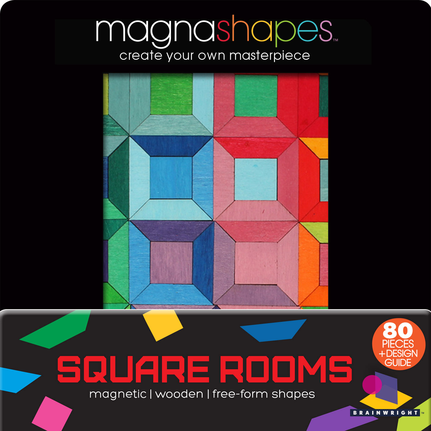 Square Rooms (Magna Shapes) Contemporary & Modern Art Wooden Jigsaw Puzzle