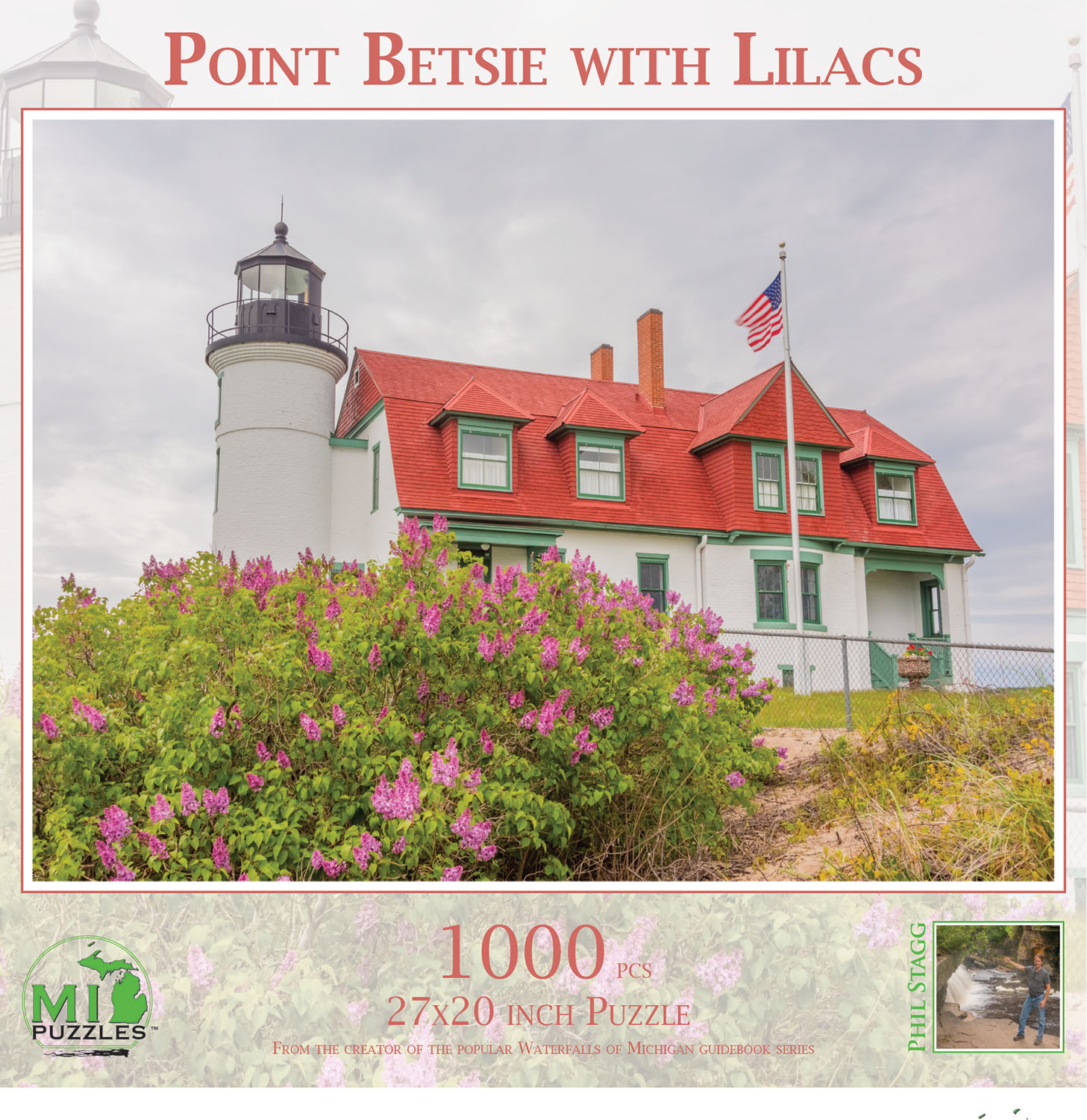 Point Betsie with Lilacs Lighthouse Jigsaw Puzzle