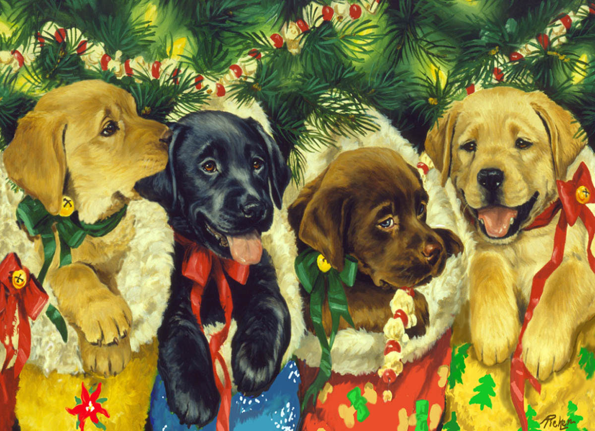 Christmas Puppies - Scratch and Dent Dogs Jigsaw Puzzle