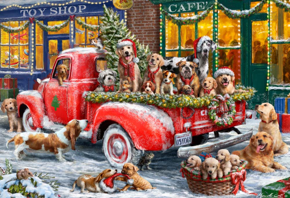 Canine Christmas - Scratch and Dent Dogs Jigsaw Puzzle