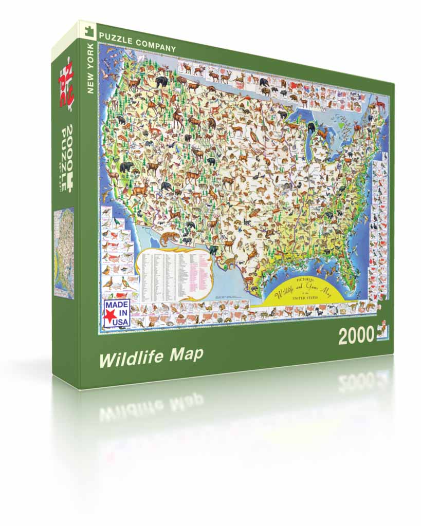Wildlife Map Maps & Geography Jigsaw Puzzle