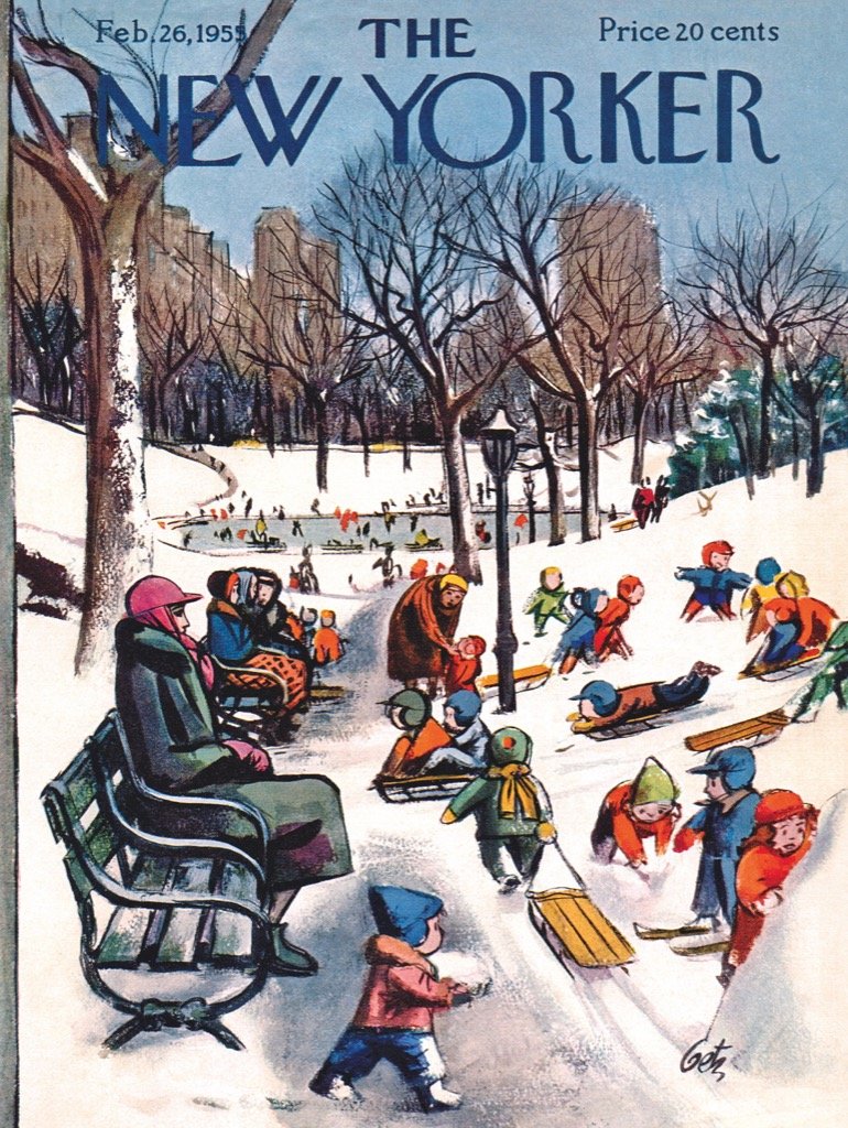Sledding in the Park Winter Jigsaw Puzzle