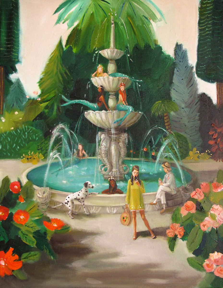 Mermaid Fountain Nostalgic & Retro Jigsaw Puzzle