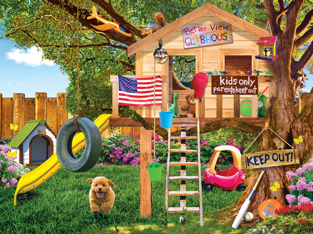 Better View Treehouse Dogs Jigsaw Puzzle