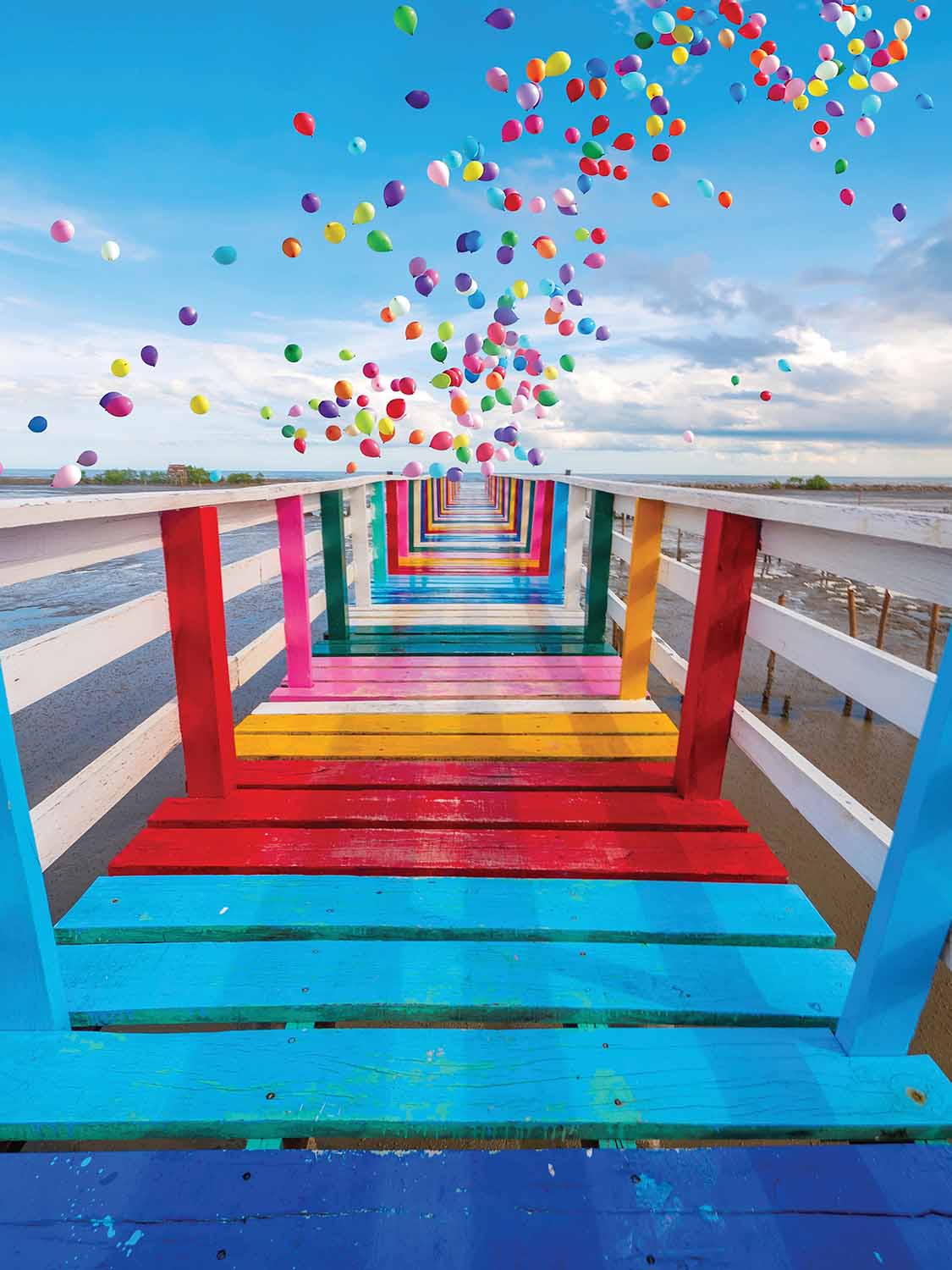 Rainbow Bridge And Ballons Photography Jigsaw Puzzle