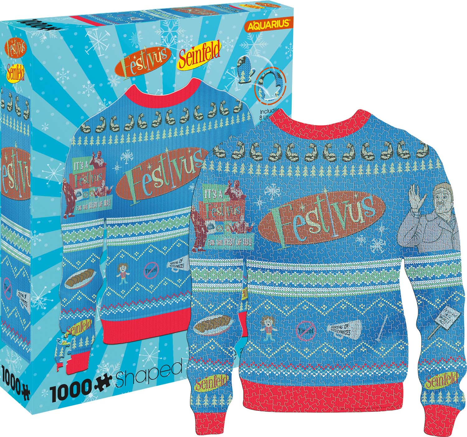 Festivus Ugly Christmas Sweater Movies & TV Jigsaw Puzzle