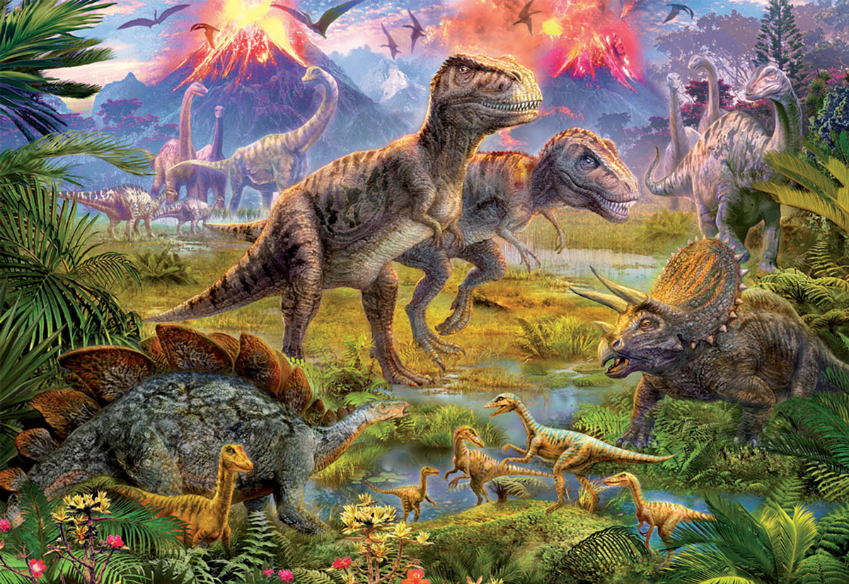 Dinosaur Gathering Dinosaurs Jigsaw Puzzle