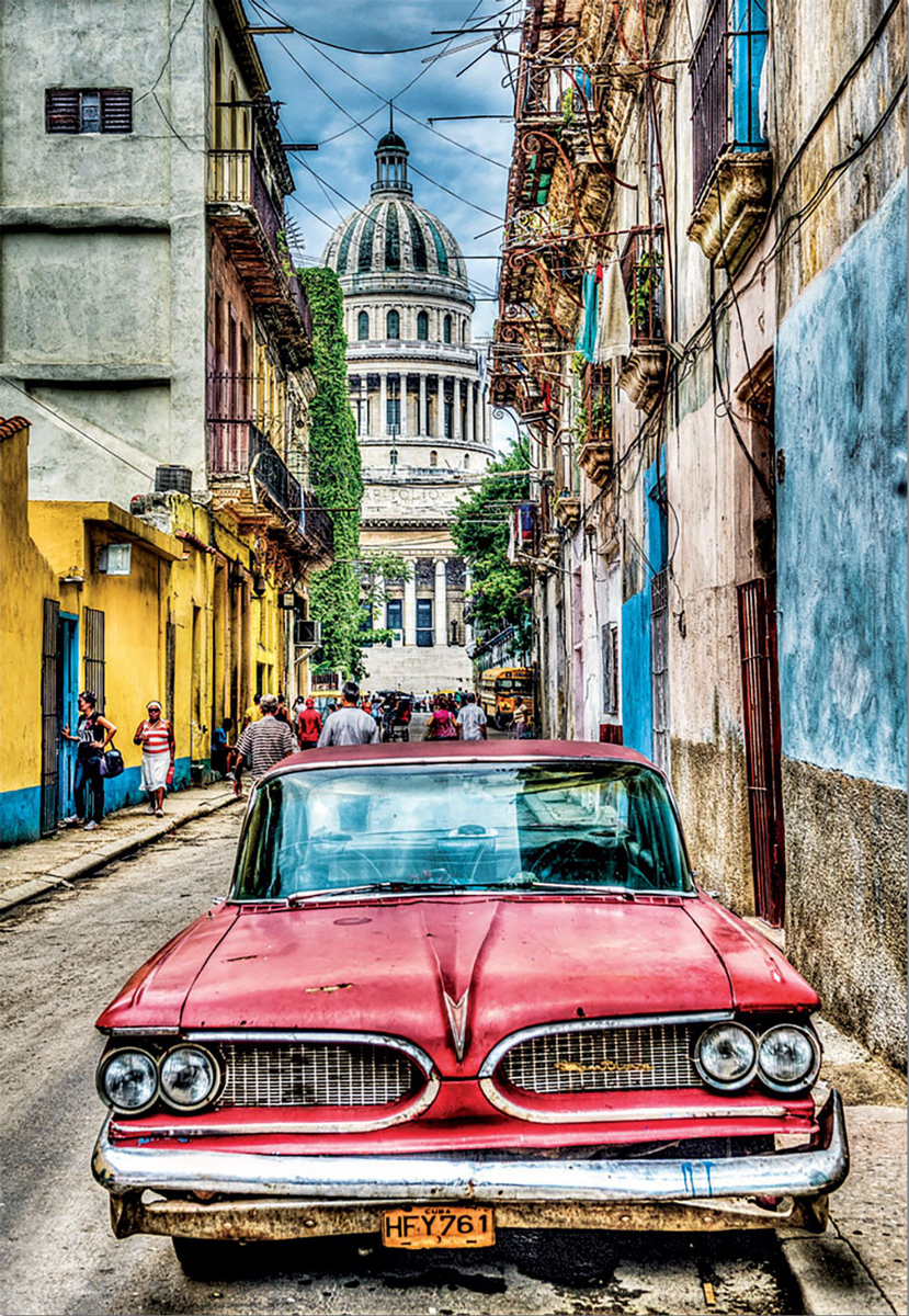 Vintage Car In Old Havana Cars Jigsaw Puzzle