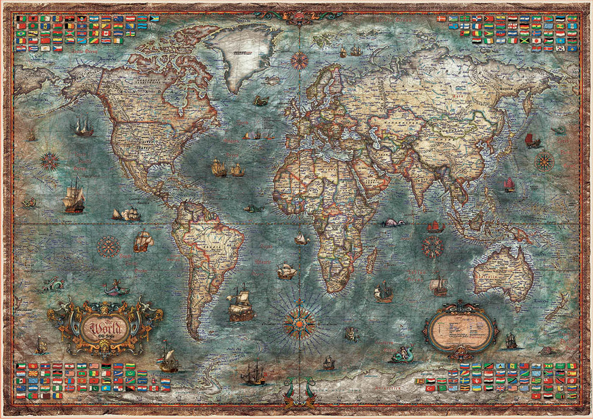 Map Of The World ~ 1500 Piece Educa Jigsaw Puzzle 