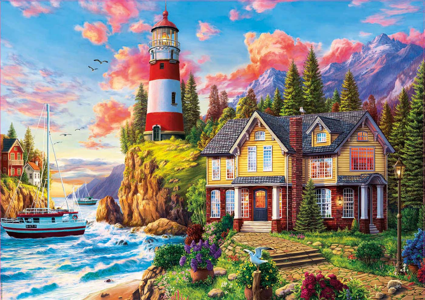 Lighthouse Near The Ocean - Scratch and Dent Lighthouse Jigsaw Puzzle