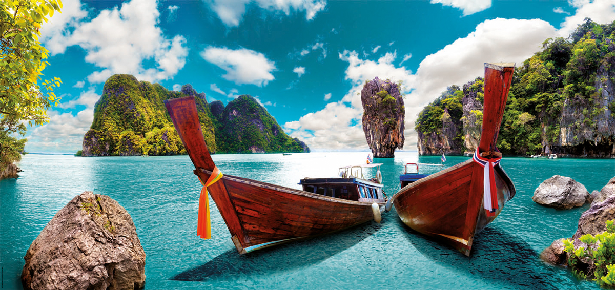 Phuket, Thailand Panorama - Scratch and Dent Boat Jigsaw Puzzle