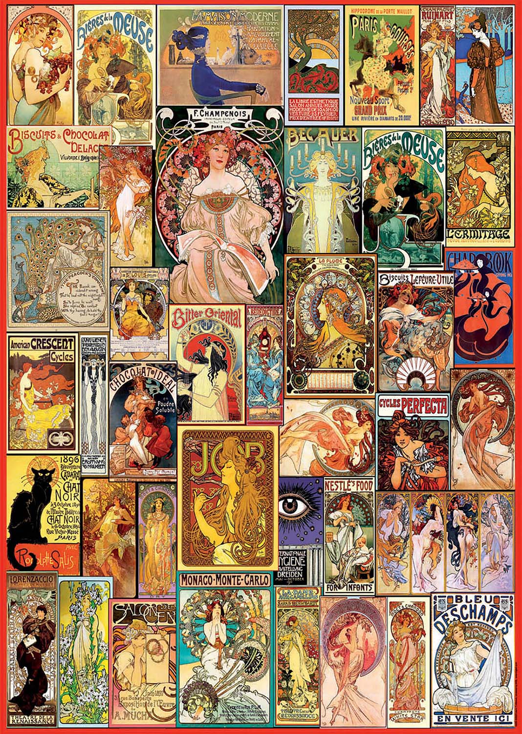 Art Nouveau Poster Collage Nostalgic & Retro Jigsaw Puzzle