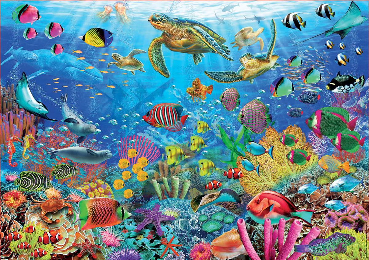 Tropical Fantasy Turtles Sea Life Jigsaw Puzzle