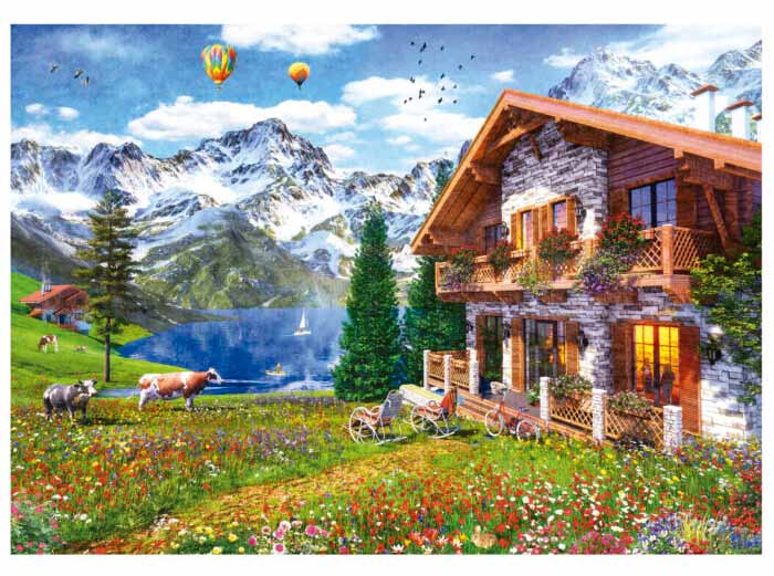 Chalet In The Alps - Scratch and Dent Mountain Jigsaw Puzzle