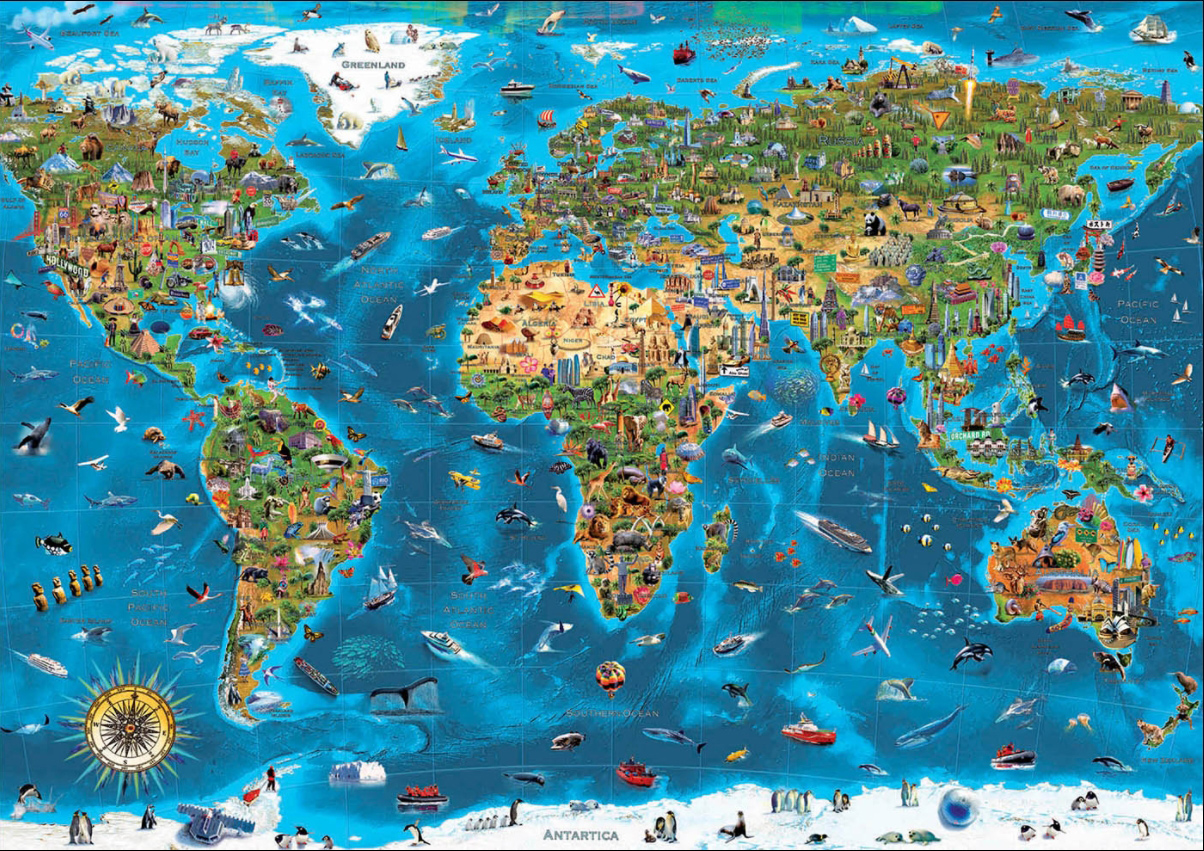 Wonders of the World Maps / Geography Jigsaw Puzzle