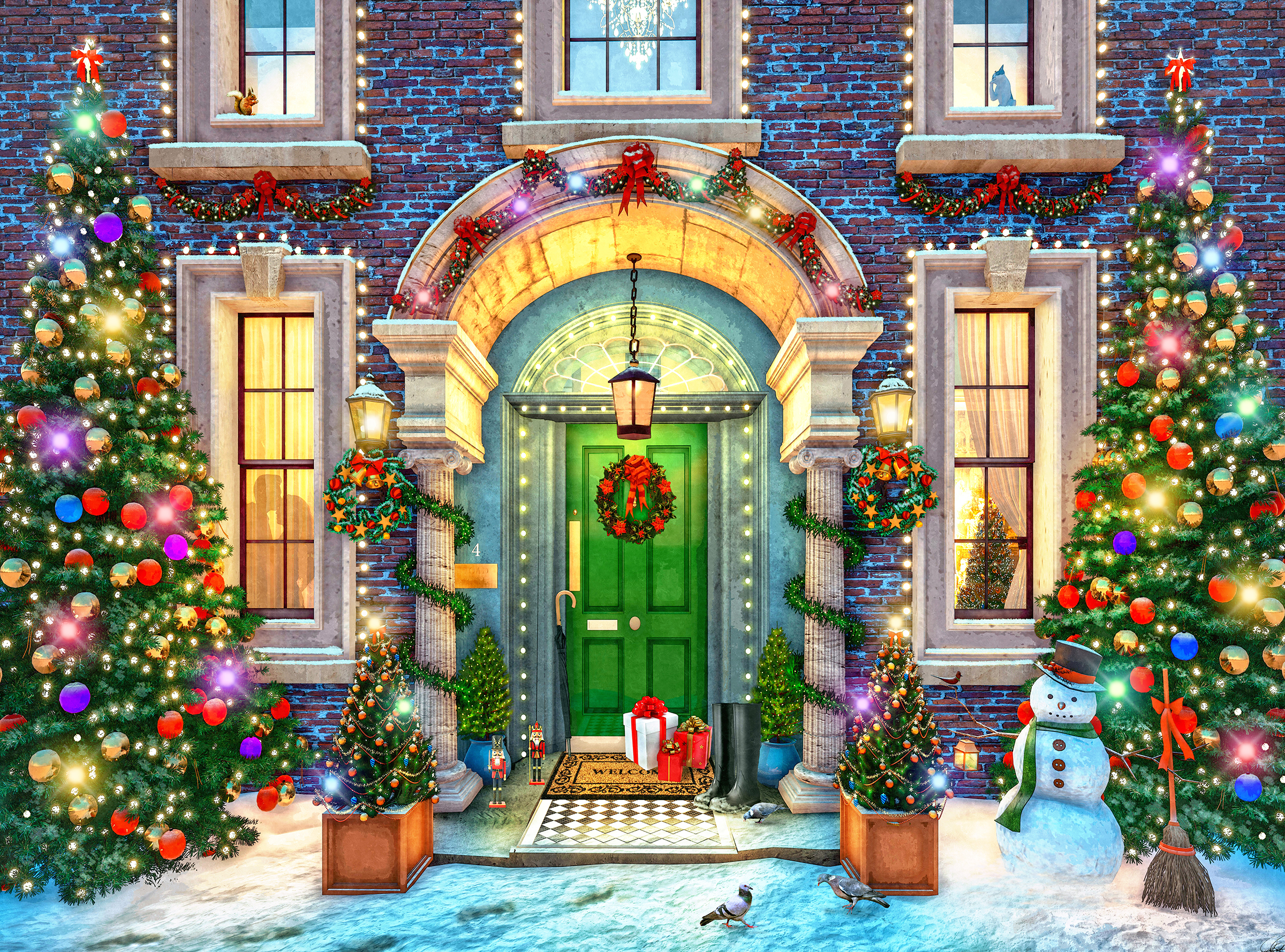 Christmas Façade - Scratch and Dent Winter Jigsaw Puzzle