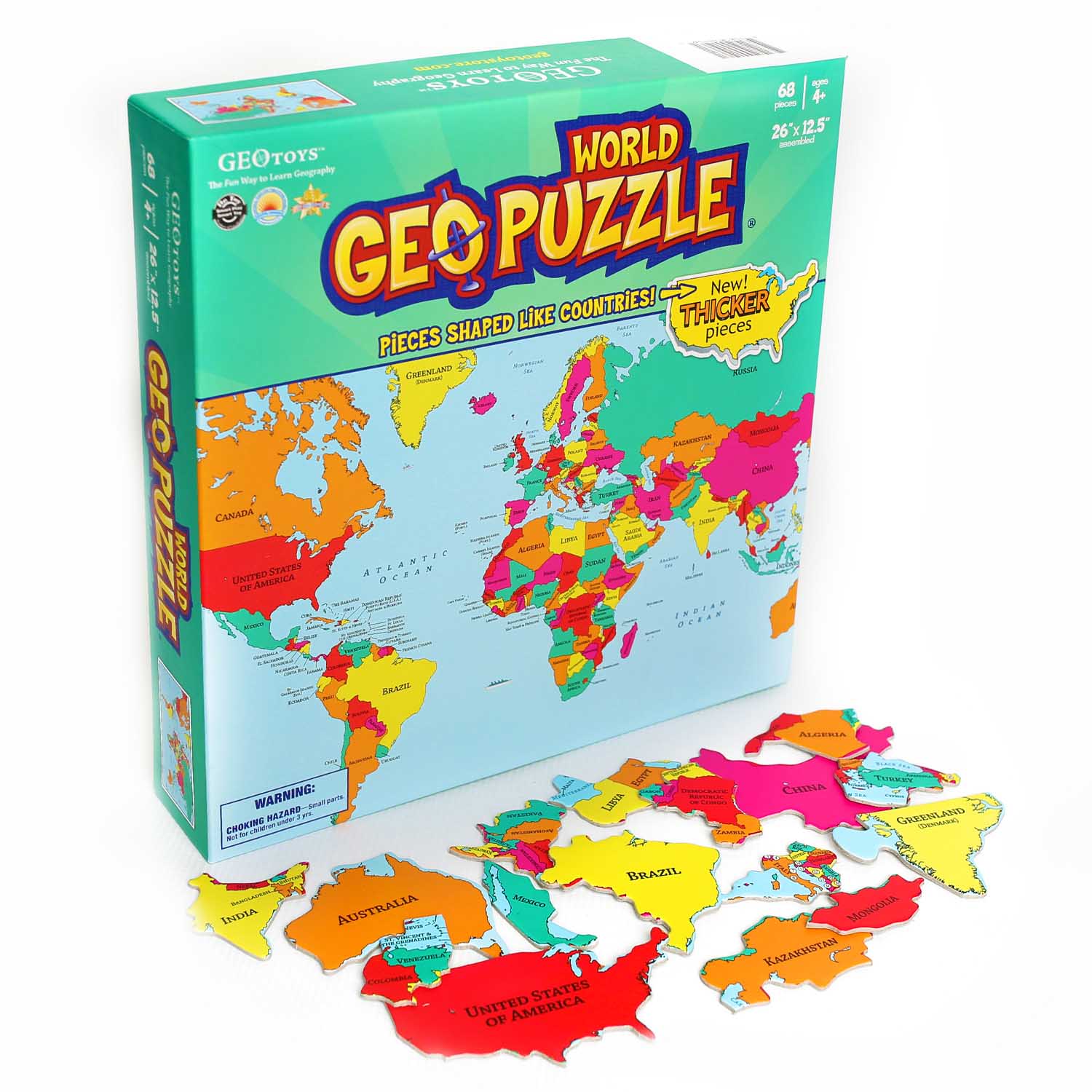 World, 68 Pieces, Geo Toys | Puzzle Warehouse