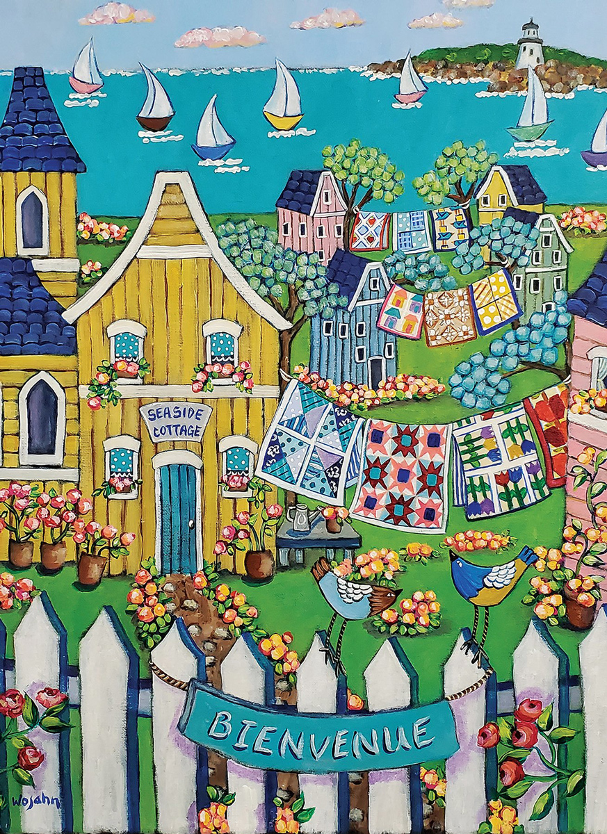 Seaside Cottage and Quilts Beach & Ocean Jigsaw Puzzle