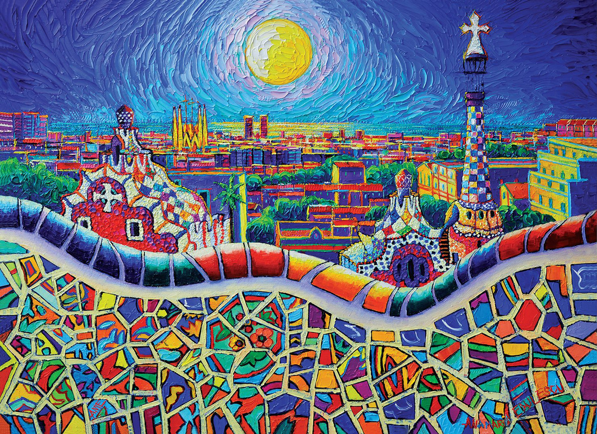 Magical Barcelona Night Spain Jigsaw Puzzle