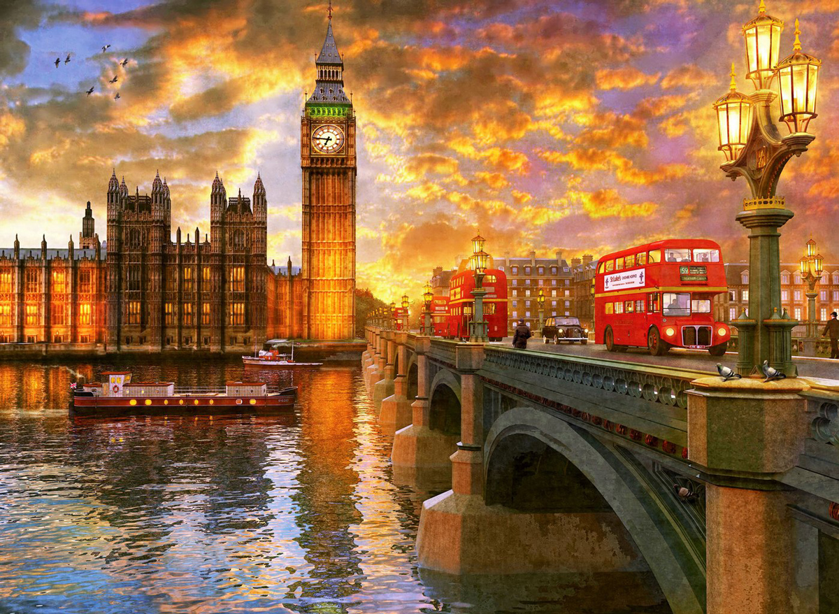 Westminster Sunset Landmarks & Monuments Jigsaw Puzzle