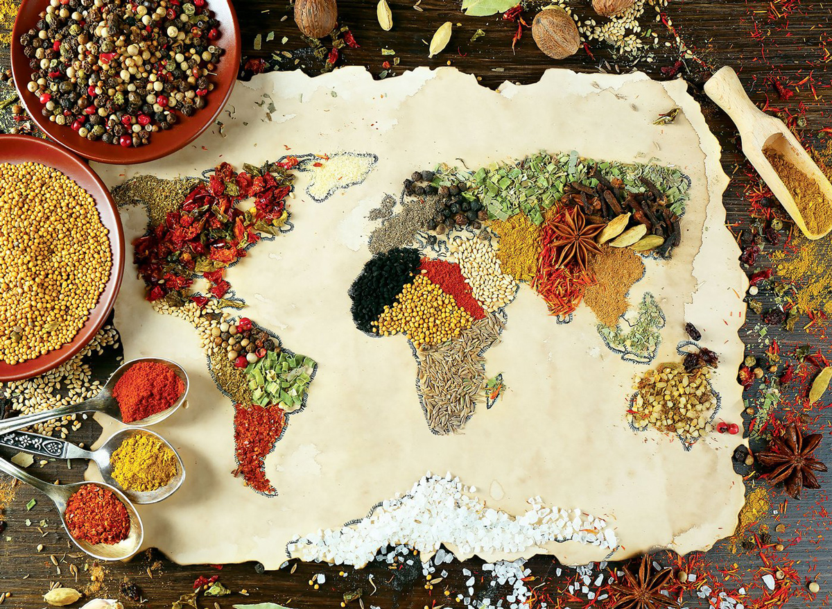 Herbal World Map Maps & Geography Jigsaw Puzzle