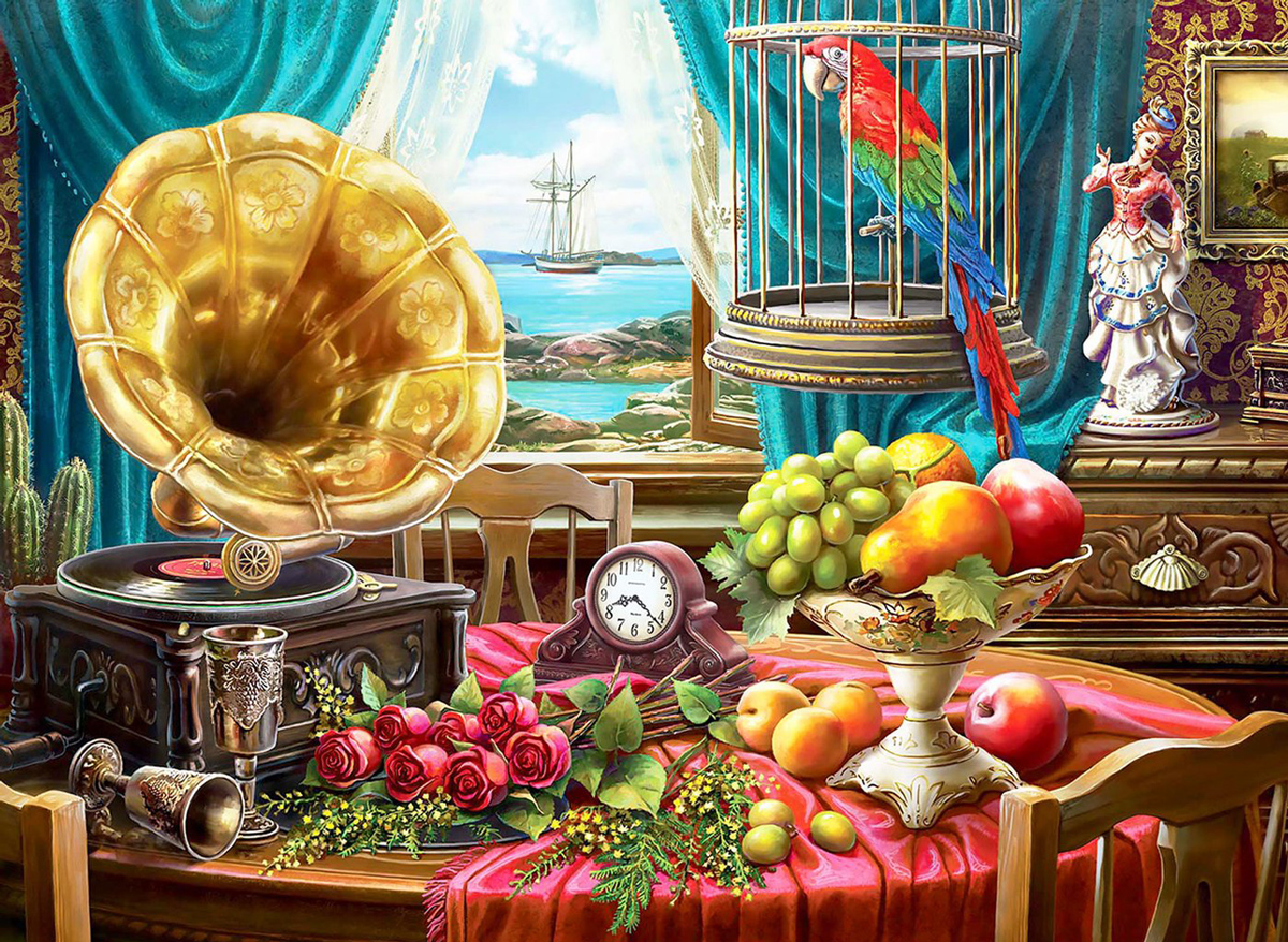 Still Life With Fruit Around the House Jigsaw Puzzle