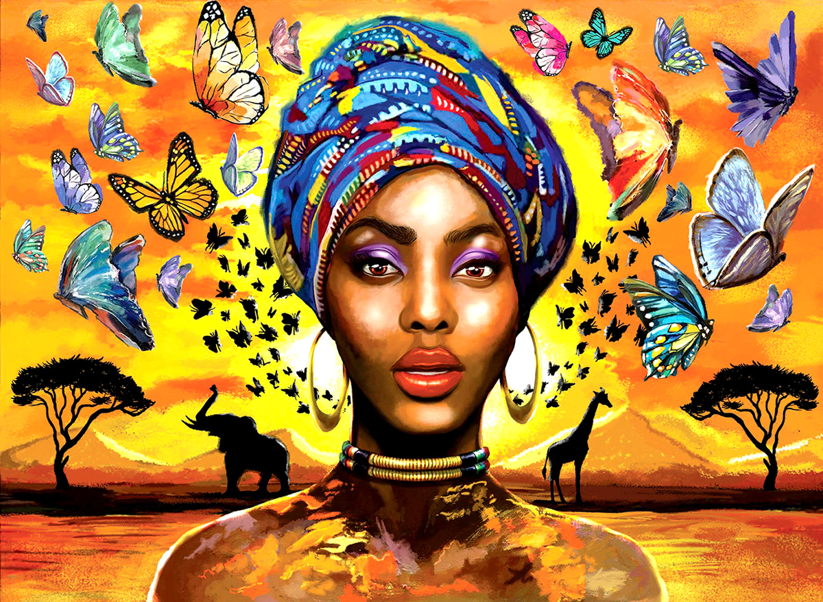 Delightful Woman People Of Color Jigsaw Puzzle