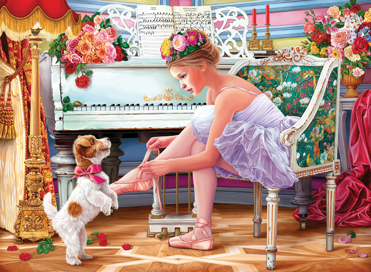 Ballerina and Her Puppy Dance & Ballet Jigsaw Puzzle
