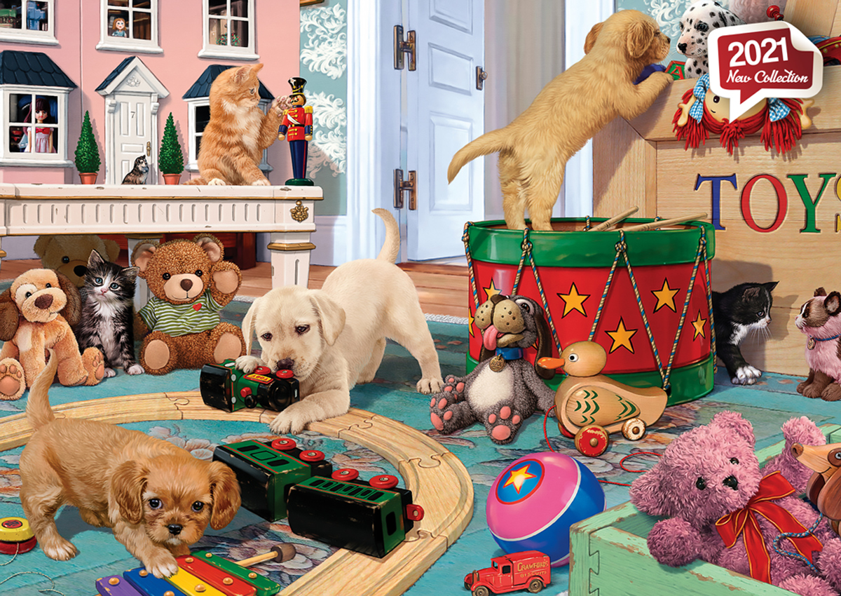 Puppies Play Time Cats Jigsaw Puzzle