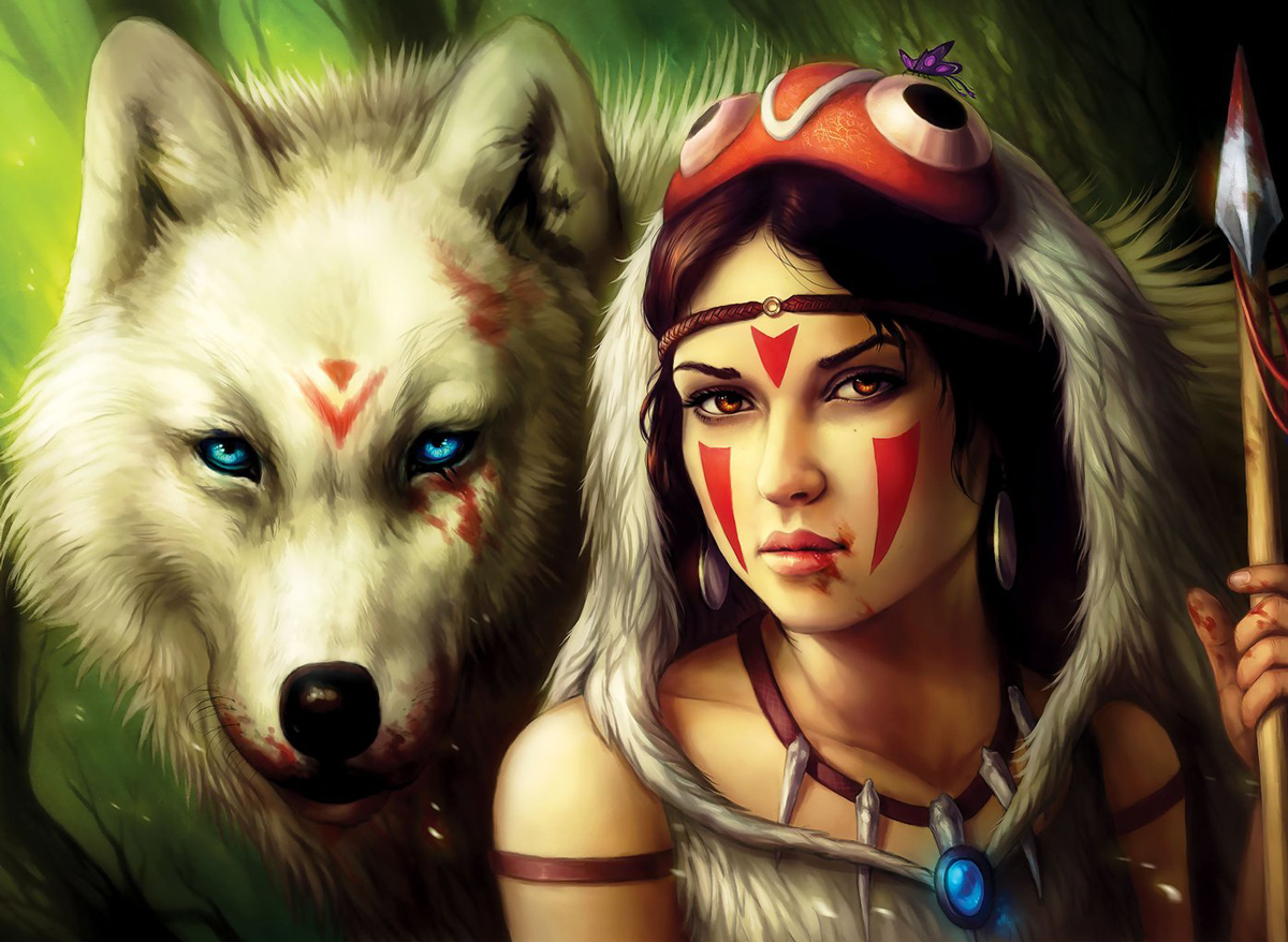 Warrior Princess Wolves Jigsaw Puzzle