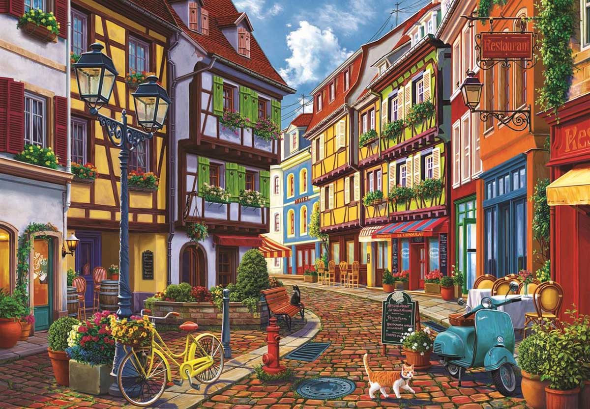 Cobblestone Alley - Scratch and Dent Europe Jigsaw Puzzle