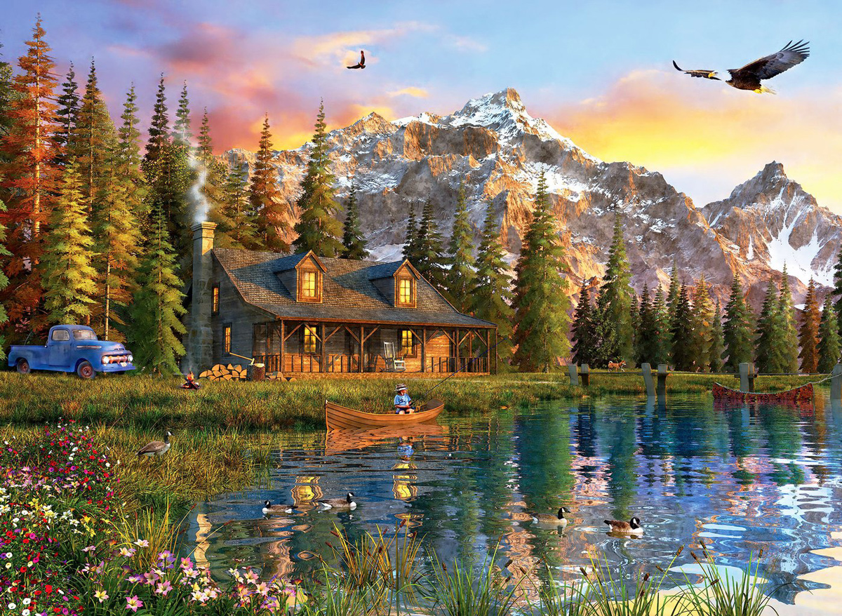 Oldlook Cabin Lakes & Rivers Jigsaw Puzzle