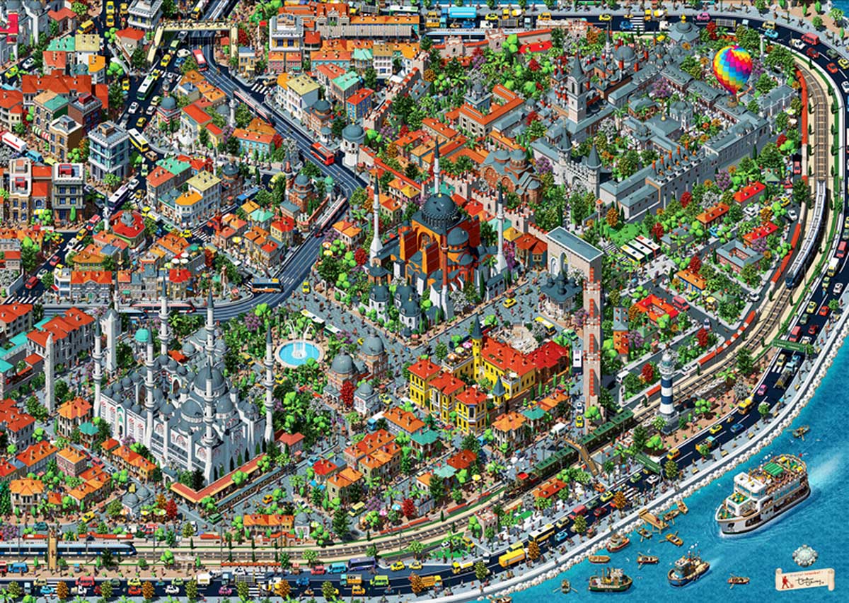 Fractal Istanbul Europe Jigsaw Puzzle