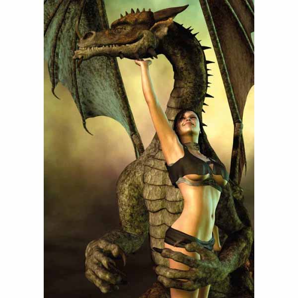 Woman and Dragon Fantasy Jigsaw Puzzle