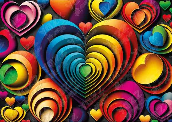 Colorful Heart, 1000 Pieces, Yazz | Puzzle Warehouse