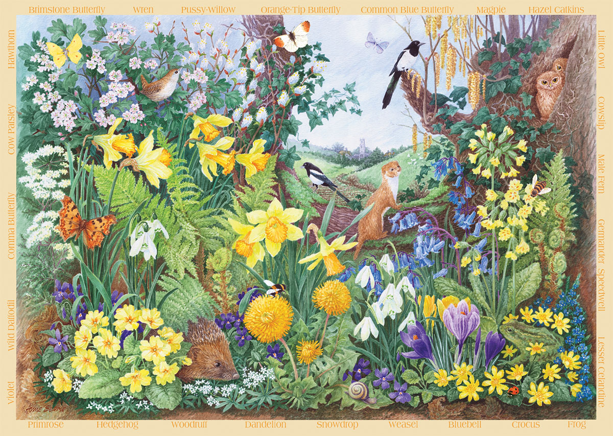 Spring Hedgerow, 200 Pieces, Jumbo | Puzzle Warehouse