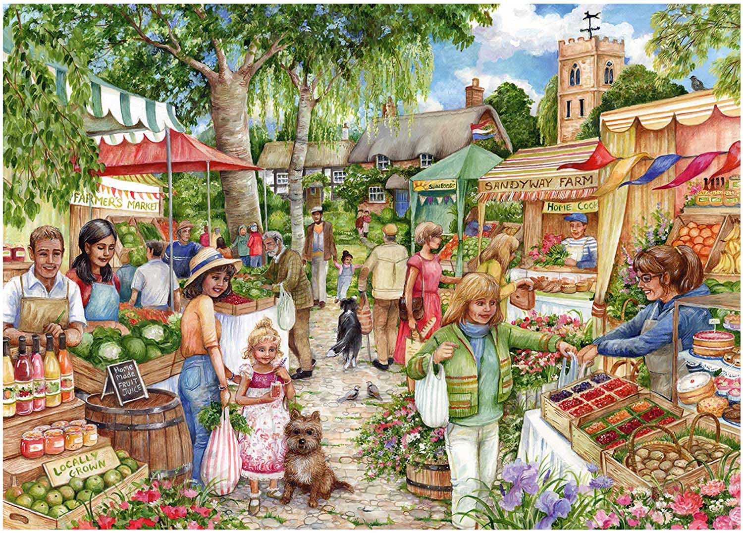 The Farmer's Market, 1000 Pieces, Falcon | Puzzle Warehouse