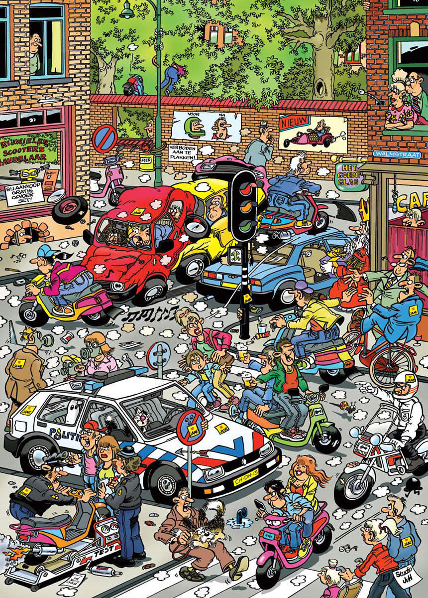 Scooter Scramble, 500 Pieces, Jumbo | Puzzle Warehouse