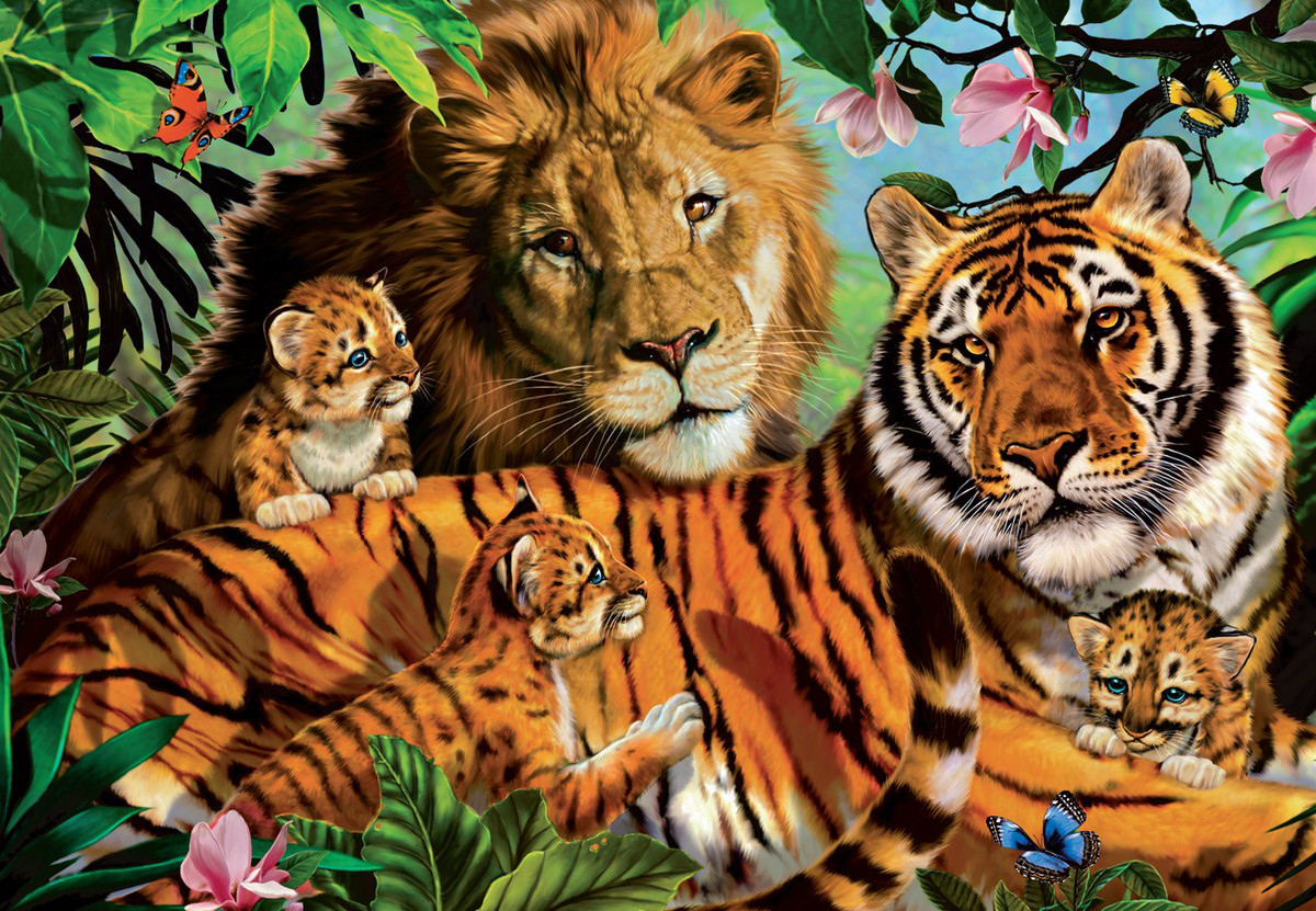 Wild Cats, 1000 Pieces, Jumbo | Puzzle Warehouse