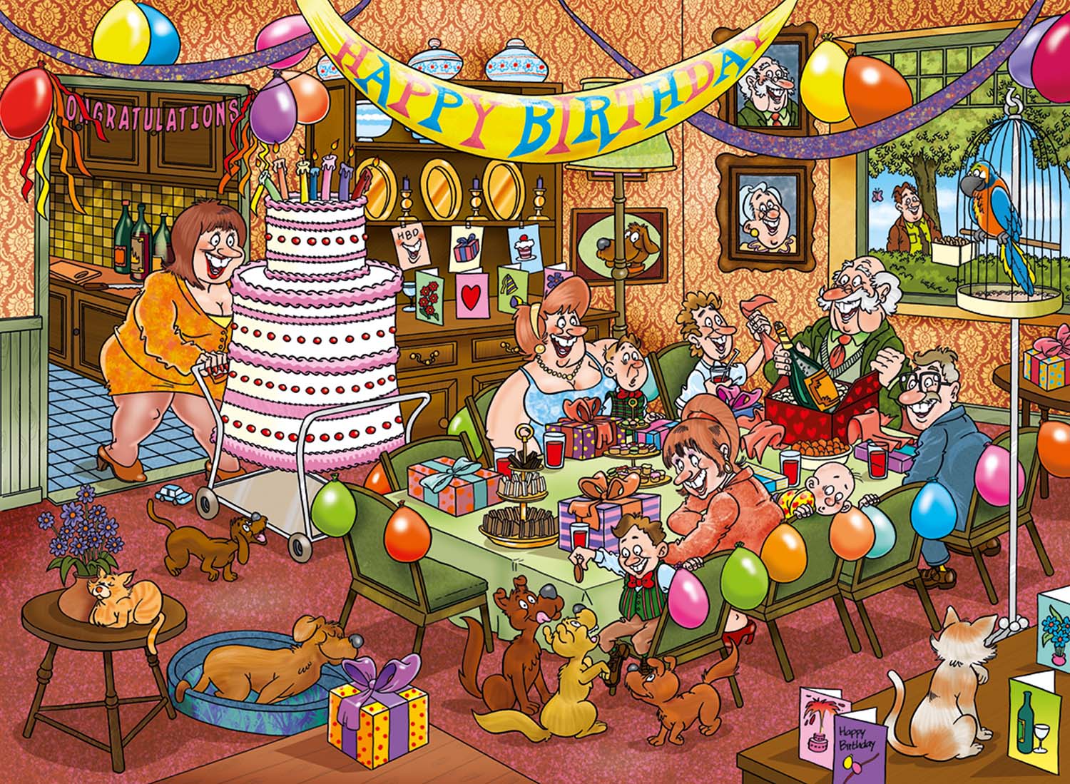 Wasgij Mystery 16: Birthday Surprise! Humor Jigsaw Puzzle