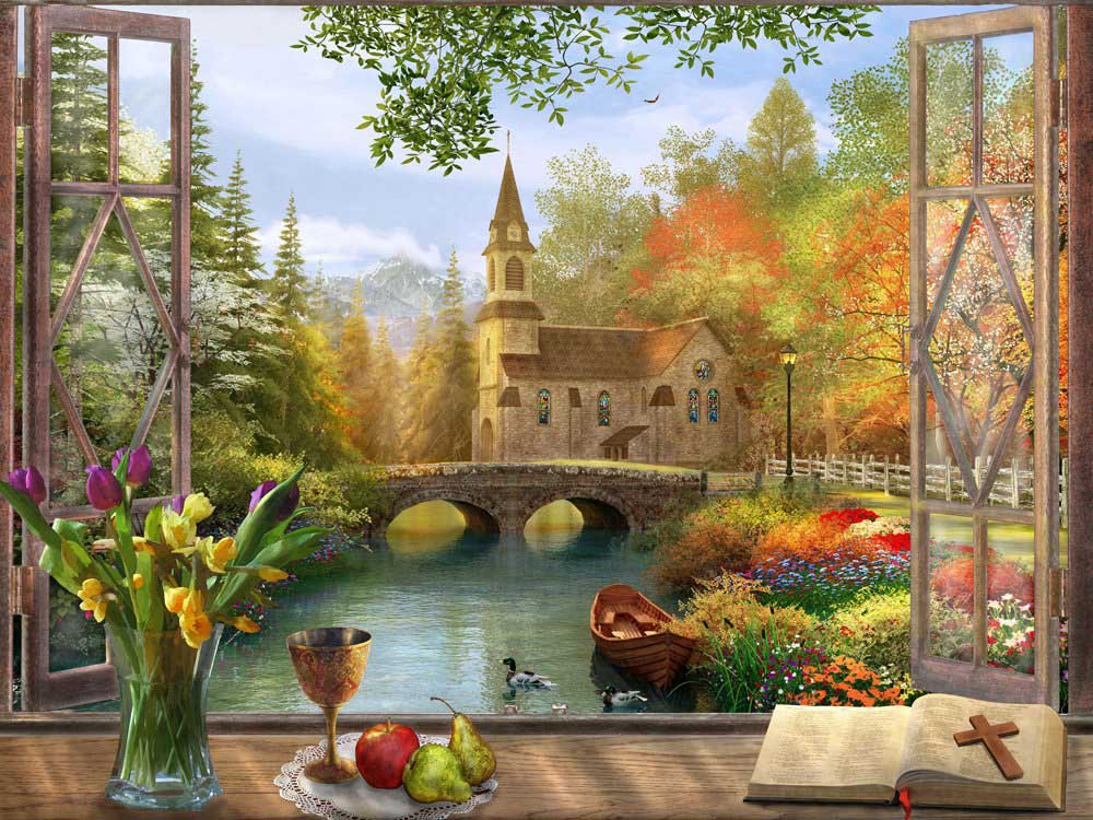 Autumn Church - Scratch and Dent Fall Jigsaw Puzzle