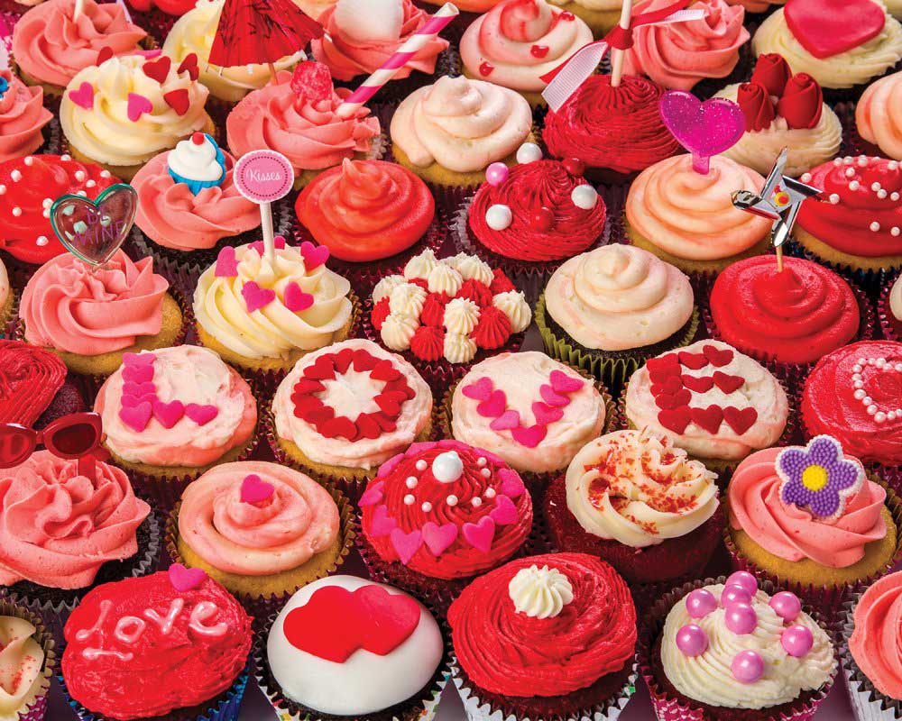 Cupcakes of Love - Scratch and Dent Valentine's Day Jigsaw Puzzle