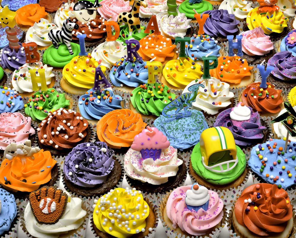 Birthday Cupcakes - Scratch and Dent Food and Drink Jigsaw Puzzle