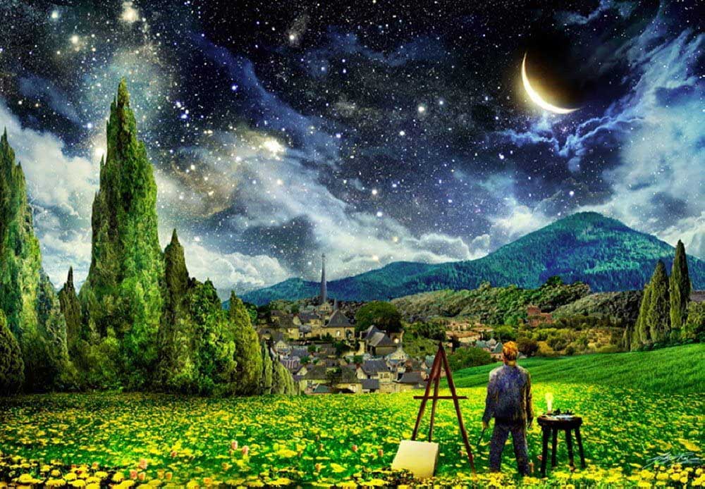 Starry Night 2 Landscape Jigsaw Puzzle