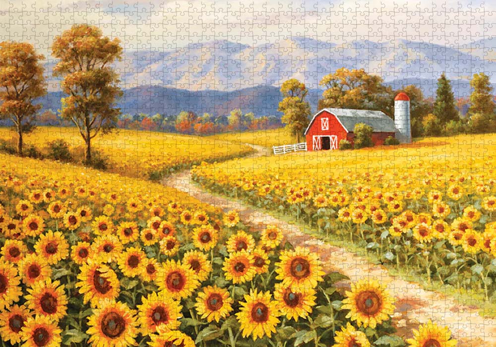 Red River Sunflower Farm Farm Jigsaw Puzzle